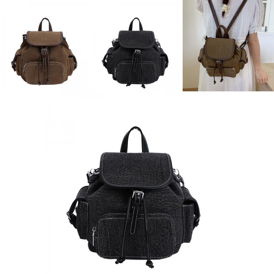 Denim Canvas Backpack For Travel And Adjustable Straps For Casual Use