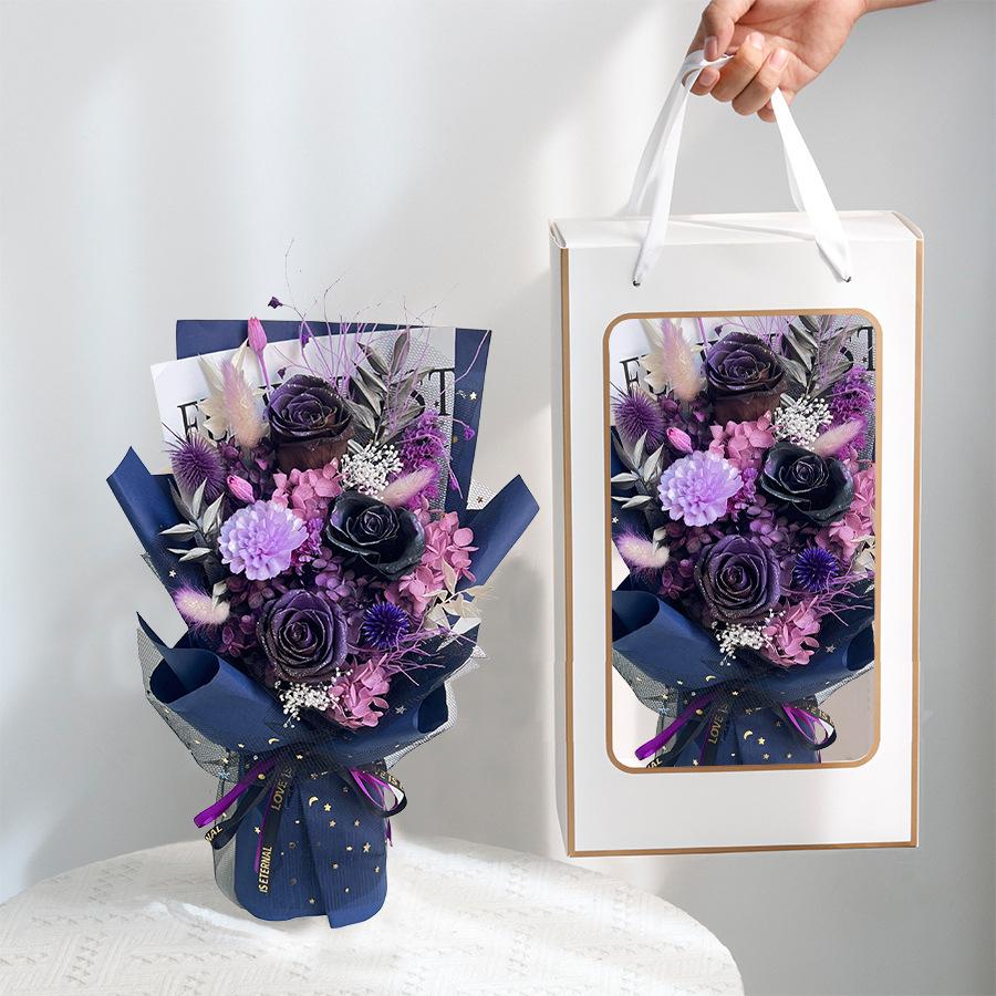 

Люблю доставку цветов Натуральный Настоящий Букет из стабилизированных цветов красный синий розовый букет из роз долговечный 1-3 года подарок на день рождения для женщин