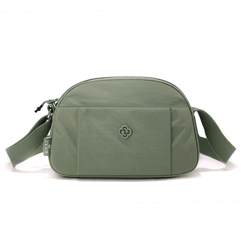 Solid Color Nylon Crossbody Bag Multi Pocket Casual Shoulder Bag for Women