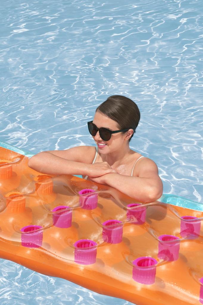 Bestway 175 x 63cm Summer Color Deluxe Floating Mat Orange 43015