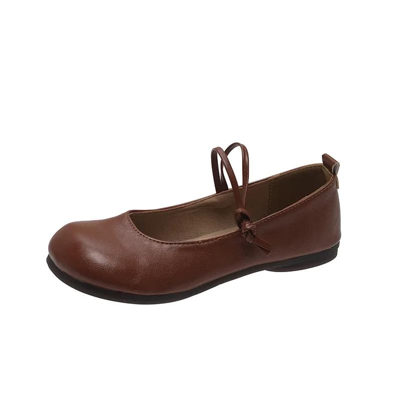 

Мода 2024 Горячая Распродажа Обувь Женская Один Удар Женские Балетки Весна Осень Круглый Носок Однотонная Мягкая Подошва Повседневные Удобные Балетки Лоферы 40 коричневый