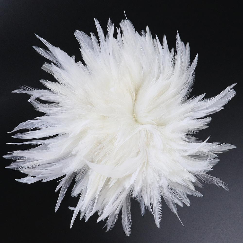 800-1000 PCS/Lot White Rooster Feathers Trim 4-8" Chicken Feather Strip Natural Feather Plumes Jewelry Costume Hat Party Decor