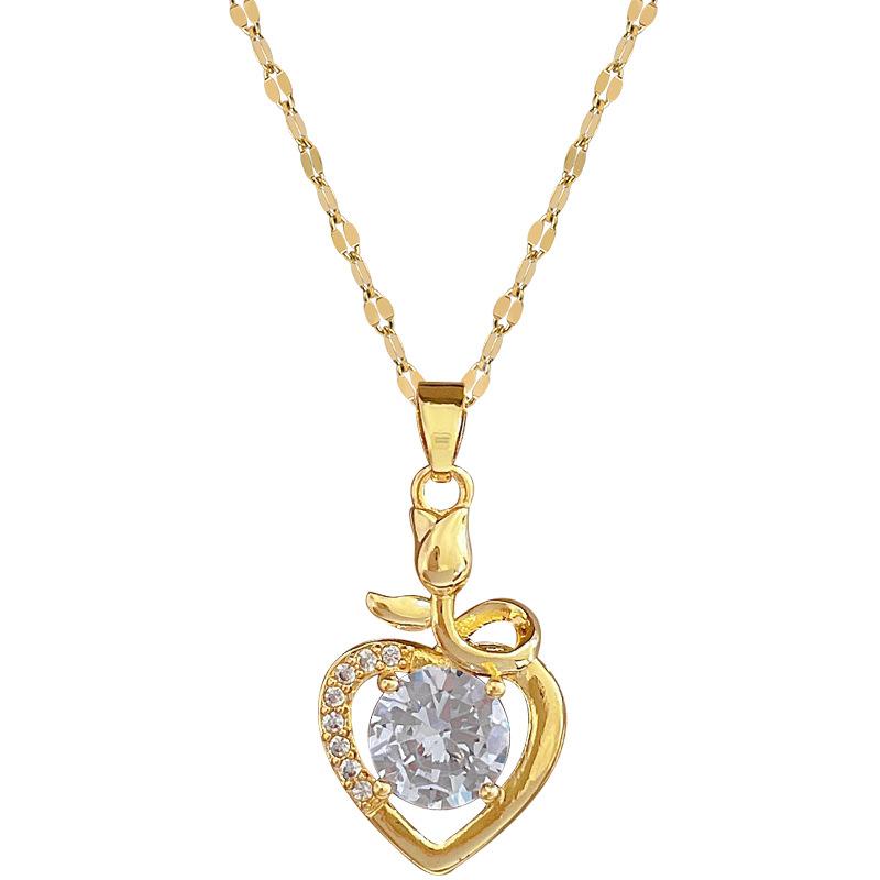 Love Rose Luxury Temperament Full Zirconium Necklace Women'S Fashion Trend Collarbone Chain Manufacturer