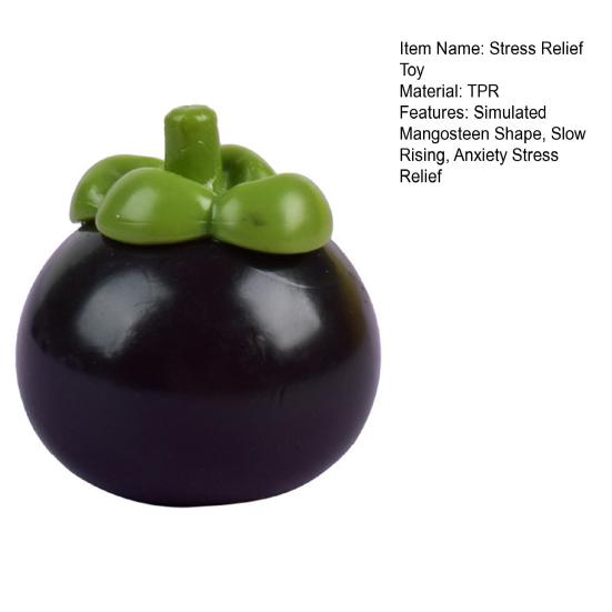 1/3Pcs Simulated Mangosteen Squeeze Toy Slow Rising Anxiety Stress Relief Fruit Fidget Toy Portable Stress Ball Sensory Toy