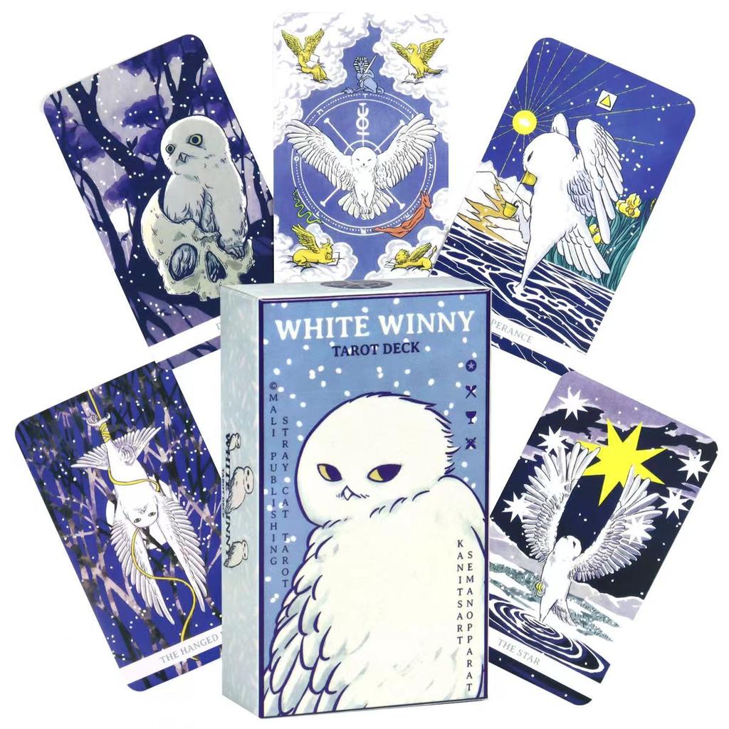 10,3*6 cm Weiß Winny Tarot-Whimsical Owl Leitfaden für intuitive Lesungen & Selbstfindung 78 Stück Karten