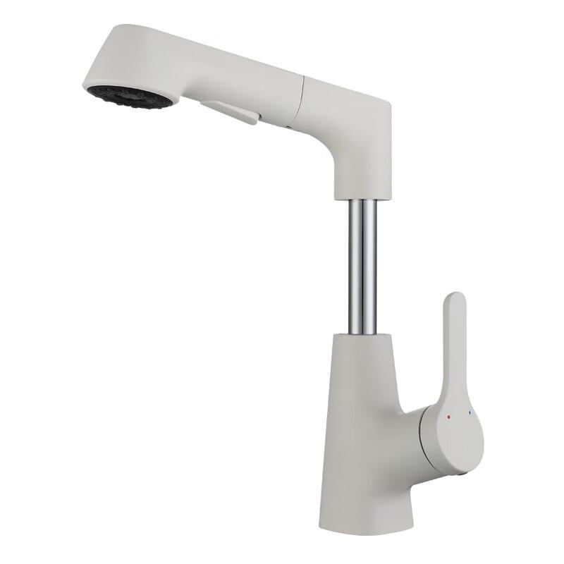 

TLXT White Rotating Pull-Out Basin Mixer Faucet with Sprayer