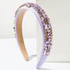 Full Marquise Rhinestone Padded Headband Palace Style Colorful Crystal Tiara Luxury High Top Sponge Hairband Bridal Gift