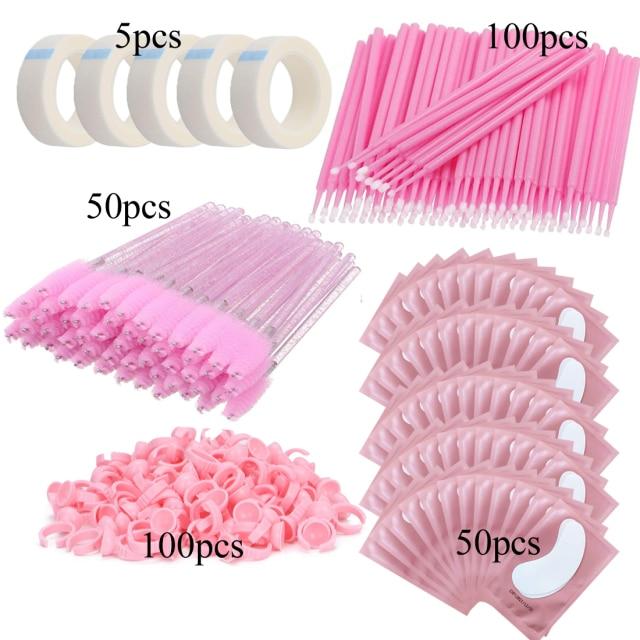 

Набор принадлежностей для наращивания ресниц, набор микрокистей, лента, клейкое кольцо, патчи для глаз, одноразовая тушь, палочки, аппликатор, инструмент для ресниц