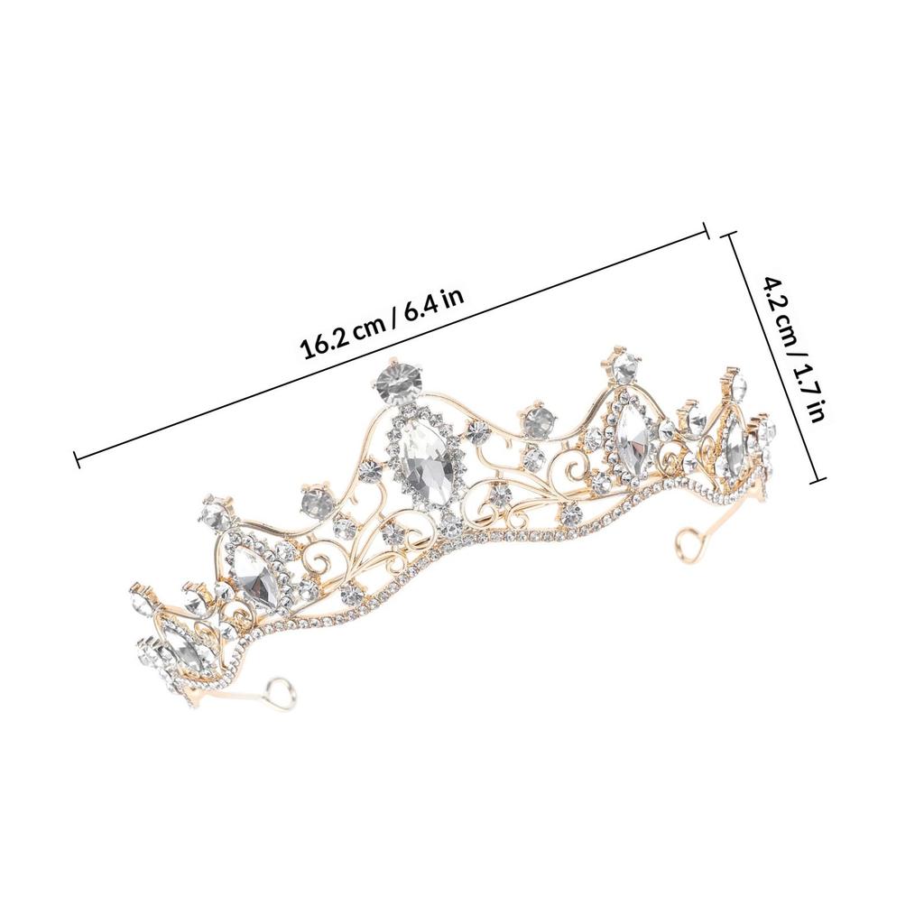 Elegant Baroque Rhinestone Tiara Crown Bridal Headwear Wedding Headdress for Women Premium Alloy Lightweight Hair Decor Party