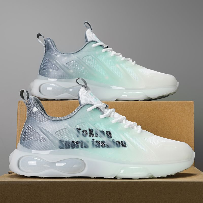 Men's Shoes Summer Breathable New Mesh Sports Running Shoes Air Cushion Shock Absorption Soft Sole Running Casual Dad Shoes