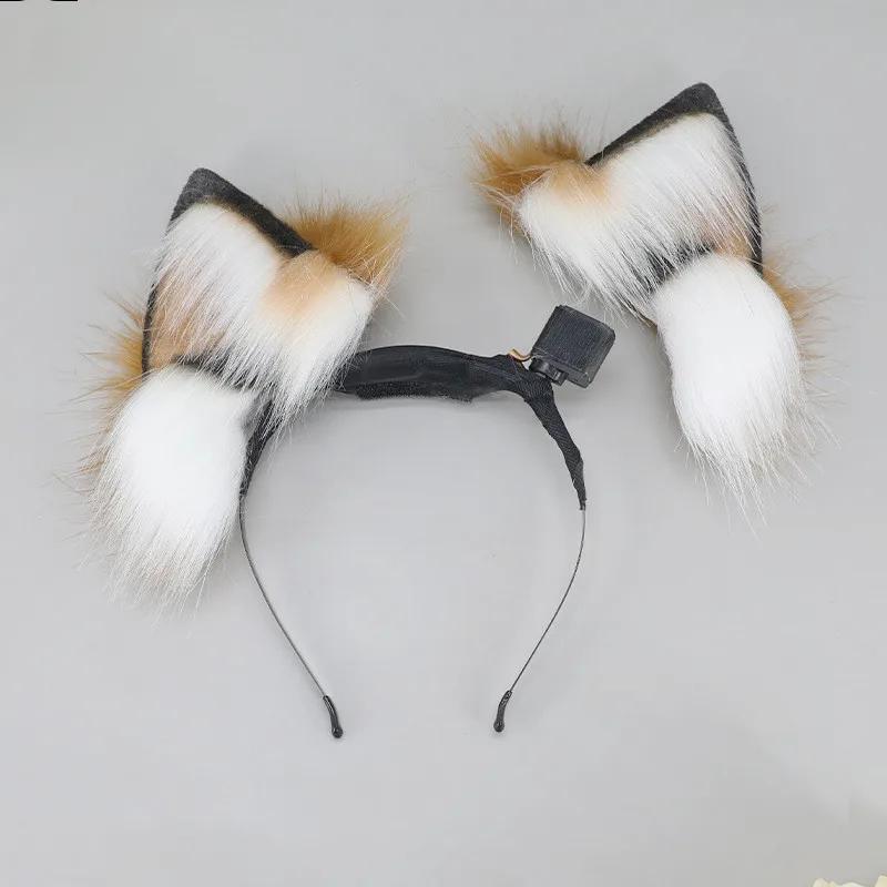 Fernbedienung Wedelnder Fuchs Wolf Schwanz Sich automatisch bewegendes Tier Ohr Stirnband Cosplay Requisite Zubehör Mädchen Club Kneipe Kostüme Unisize