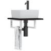 Washbasin Top with Mounting Bracket Steel and Solid Oak Wood