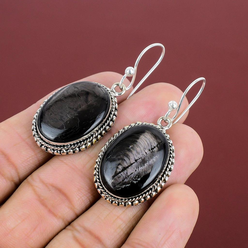 Hypersthene Earring Genuine Gemstone Jewelry Vintage Earring 925 Sterling Silver Earring Hypersthene Jewelry Handmade Jewelry Gifts For Wife