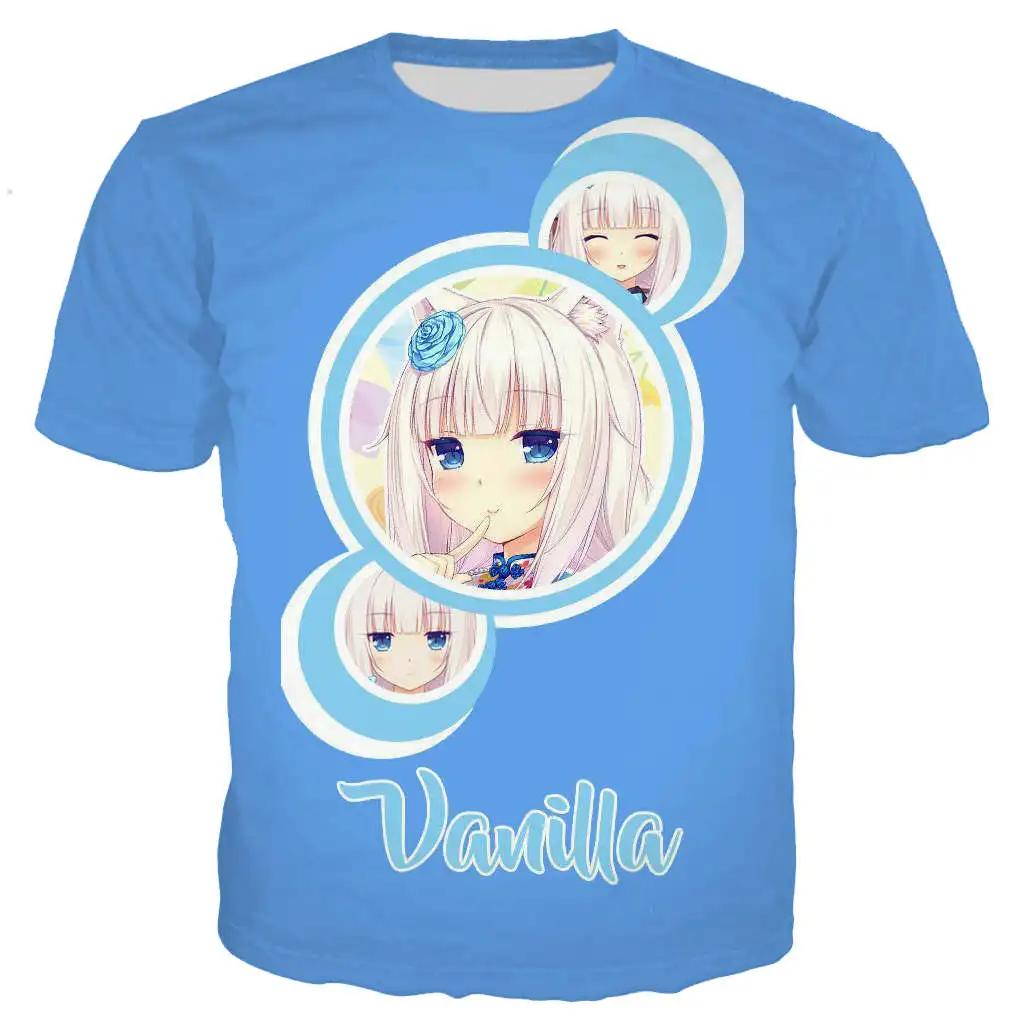 New Cool Men Women Nekopara Chocolate Vanilla 3D Printed Cute Anime Harajuku Style Street Comfortable Casual Short Sleeve T-shirt