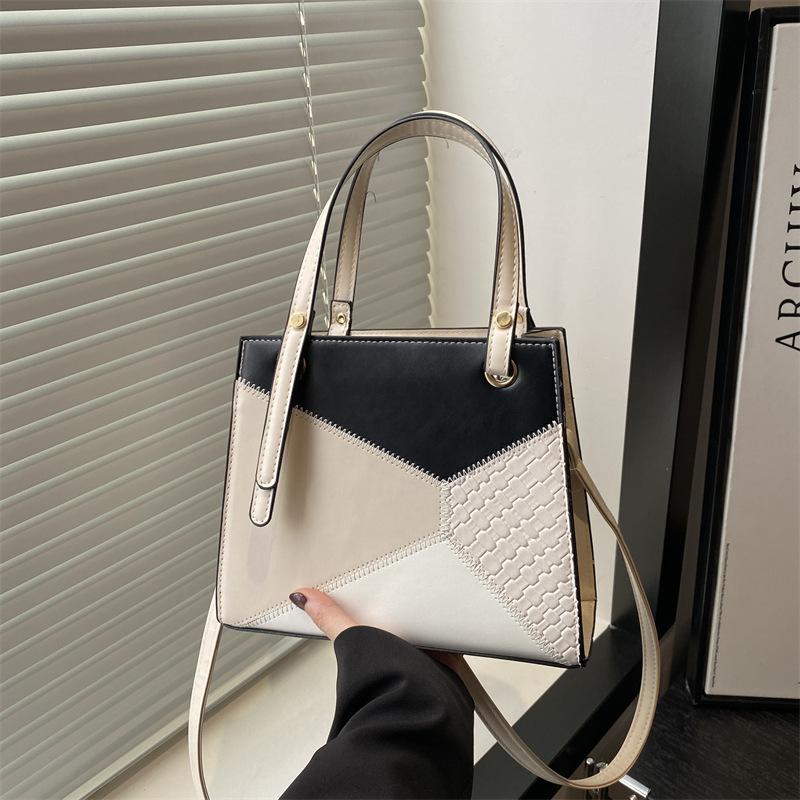 New Spring and Summer Trend Handbag Personalized Contrasting Color Splicing Large-capacity Fashion Shoulder Messenger Bag Women