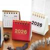 Mini Desk Calendar 2026 Standing Flip Small Desktop Calendar Jan.2026 to Dec 2026 12 Monthly Calendar with Twin-Wire Binding for Home Office School