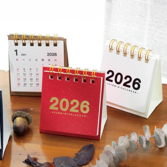 Mini Desk Calendar 2026 Standing Flip Small Desktop Calendar Jan.2026 to Dec 2026 12 Monthly Calendar with Twin-Wire Binding for Home Office School