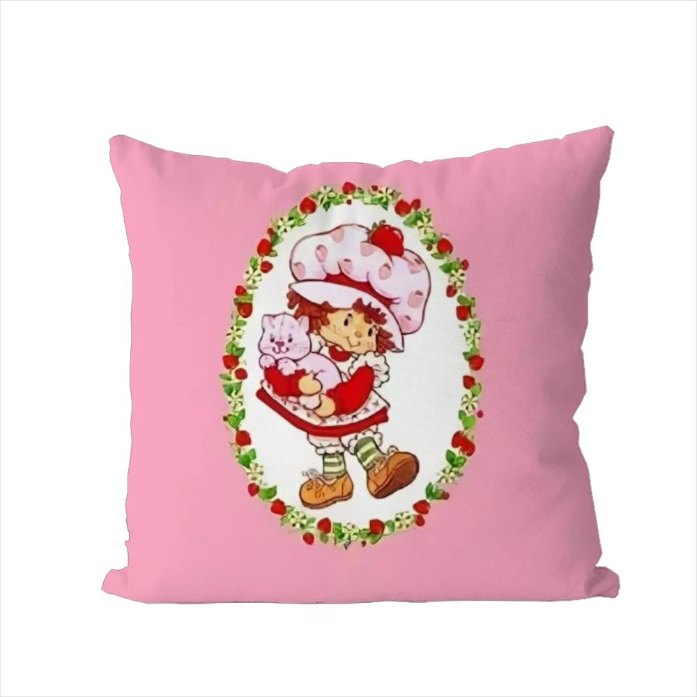 SStrawberry Shortcakes Pillow Case For Car Sofa Decorative Home Doublesided Print Plush Square Throw Pillow Cushion Cover