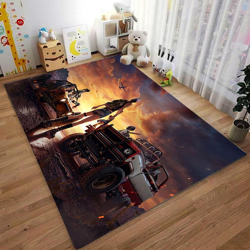 Adventure Lifestyle Rug with Sunset Cars Suitable for use as an anti-slip game mat for living room and bedroom sofas