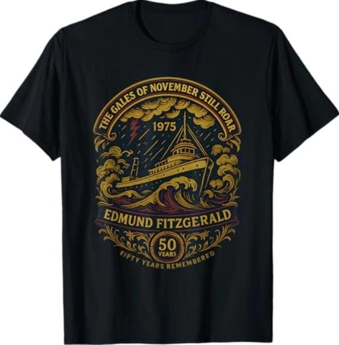 

Футболка с изображением корабля Edmund Fitzgerald 1975 года, посвященная годовщине, tribute Великим озерам 3XL