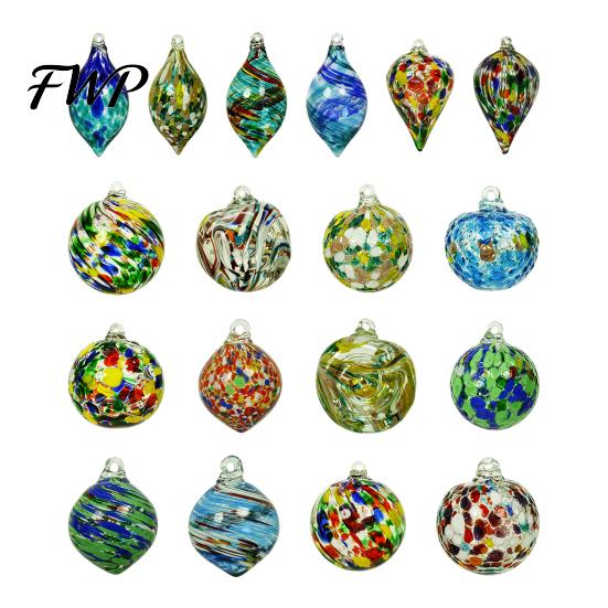 Colorful Holiday Tree Decorations Hand Blown Glass Ball Ornament, Christmas Hanging Decoration Decorative Spheres for Tree, Window, Patio, Garden,