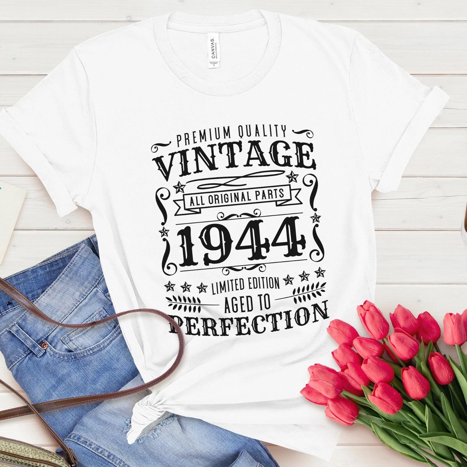Vintage 1944 t-shirt | 80th Birthday Shirt | 1944 Birthday Unisex t-shirt XL