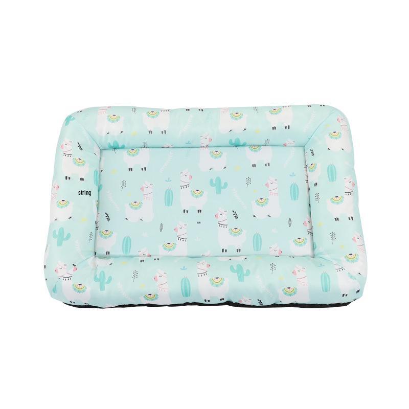 Summer Cooling Pet Mat: Breathable Ice Silk Cat & Dog Bed with Cartoon Design