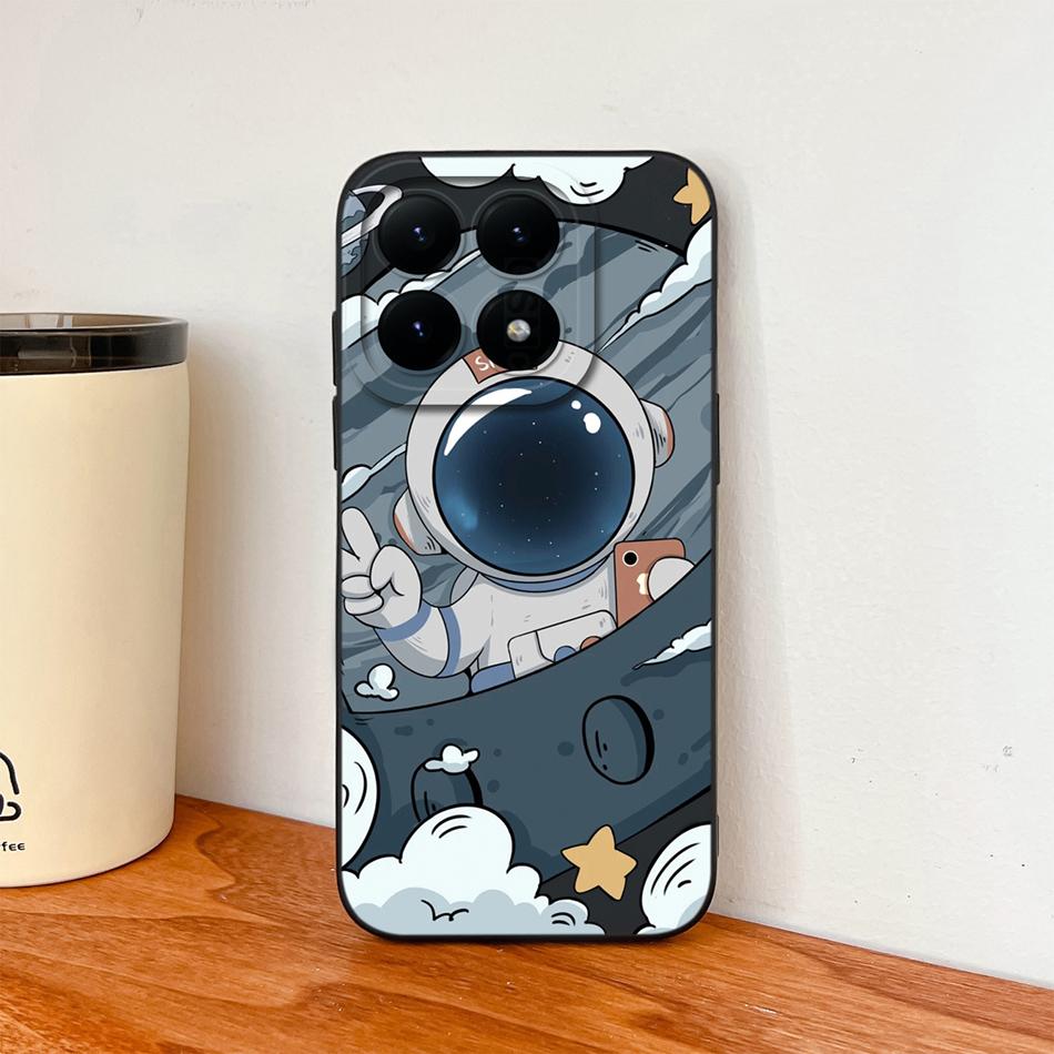 For Xiaomi 15T Pro Phone Case For Xiaomi 17 Pro Max Cute Astronaut Funda For Xiaomi15T Soft Liquid Silicone Durable Back Covers