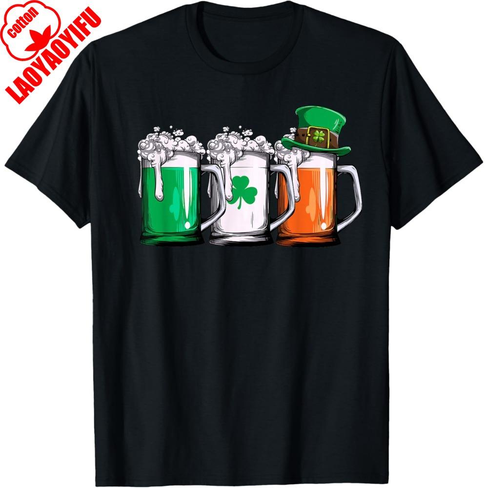 Irish Beer Ireland Flag St Patricks Day Men Women TShirt St Patricks Day Gift Funny Graphic Clothes High Quality Cotton Tees S