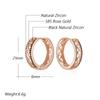 Unusual  Rose Gold Color Big Hoop Earrings For Women Shiny Black Natural Zircon Accessories Daily Fine Vintage Jewelry