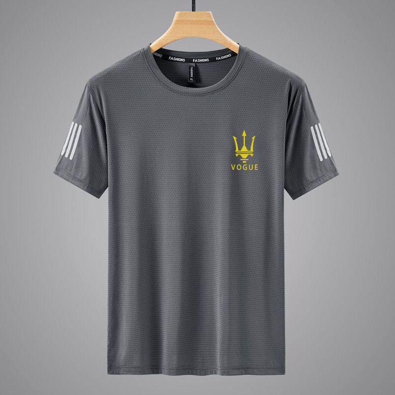 Men's Summer Ice Silk Quick-Dry Short Sleeve T-Shirt - Breathable & Lightweight