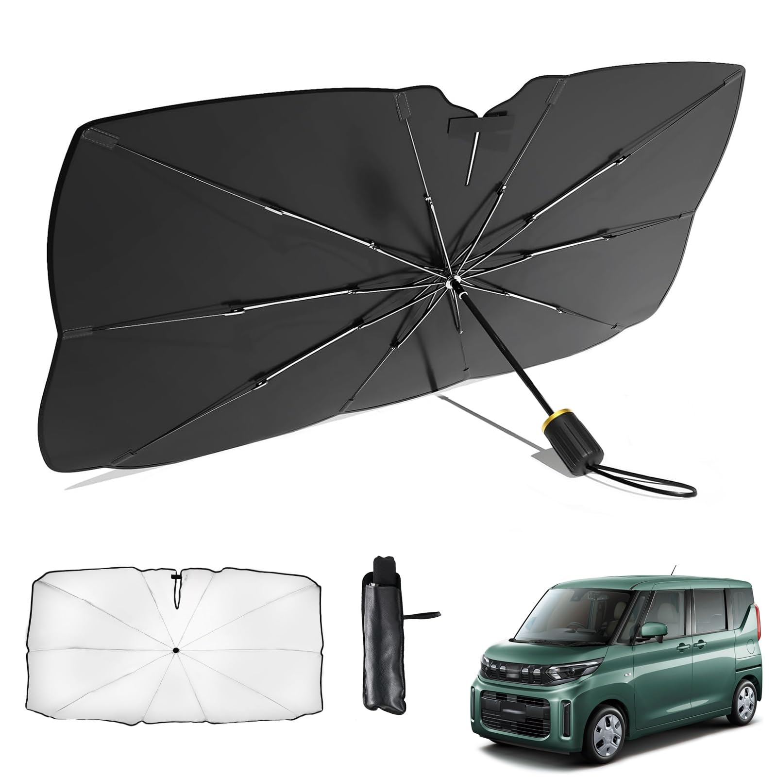 

Mitsubishi eK Space 2-го поколения Зонт для автомобиля Складной солнцезащитный экран с 10 спицами, EK Space 2nd Generation