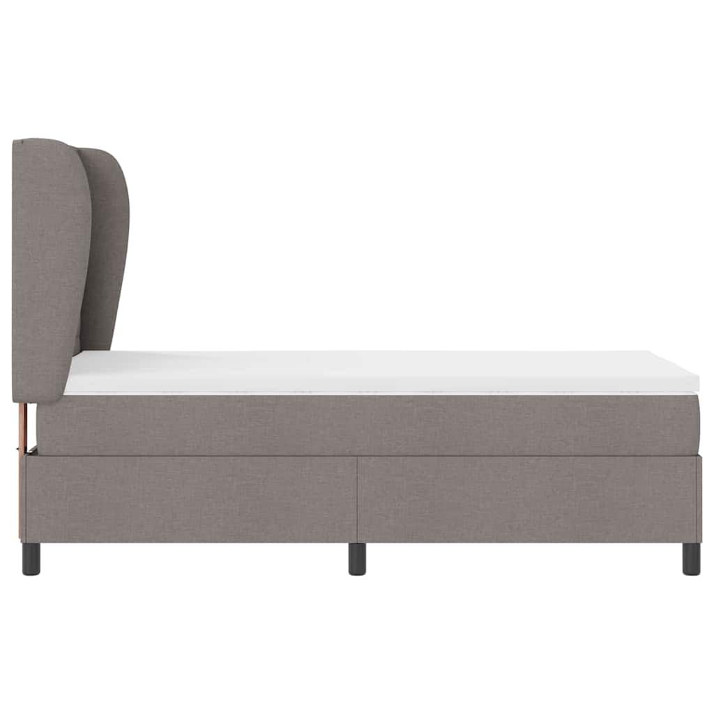 Box Spring Bed with Headboard Taupe 80 x 200 cm Fabric