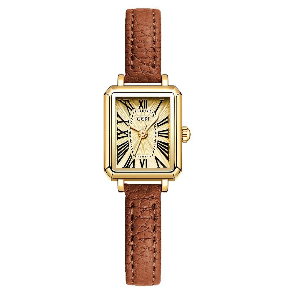 Roman Retro Small Exquisite Square Student Watch Women'S Simple Temperament Belt Quartz Watch