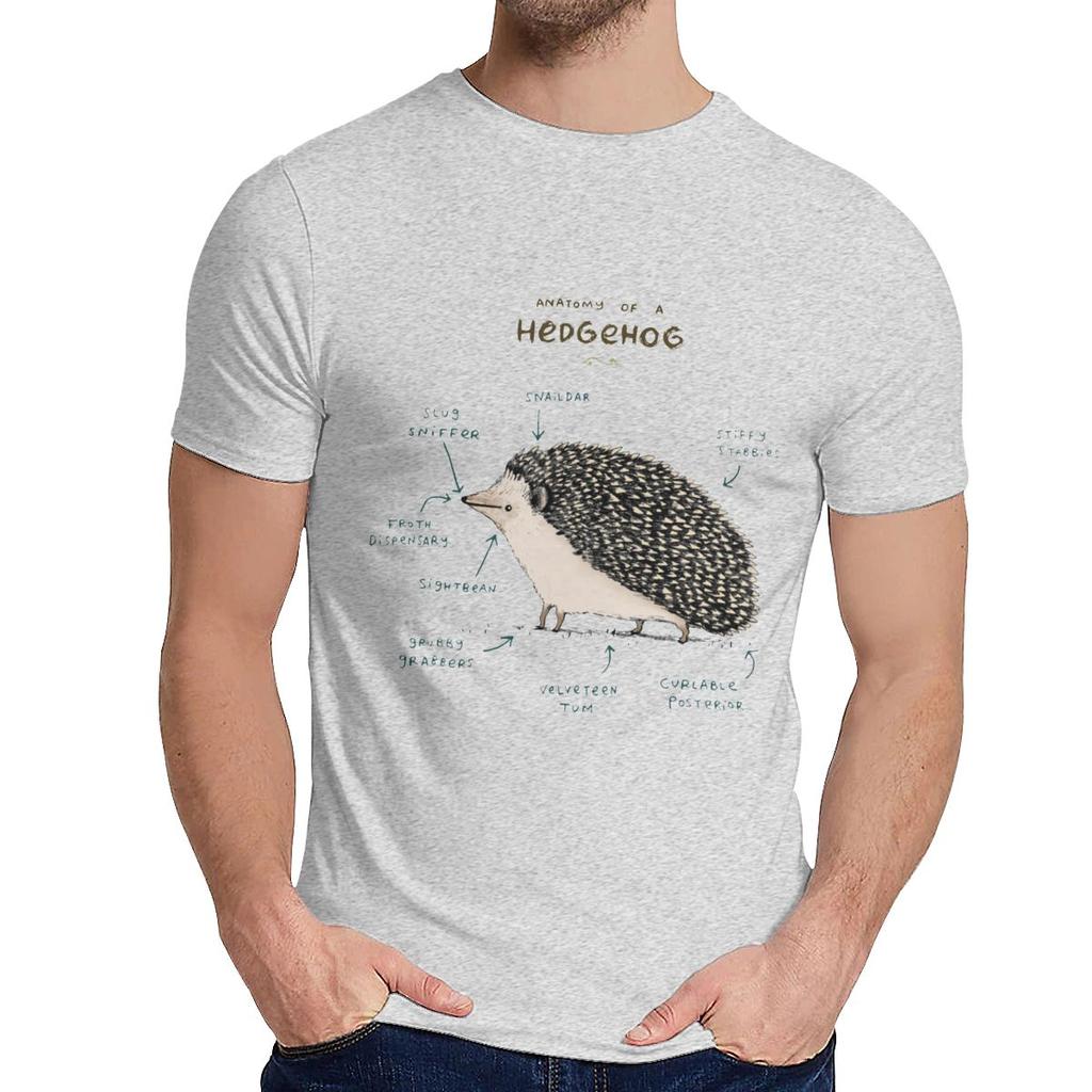 For Male Tee Shirt Anatomy Of A Hedgehog Soft Harajuku Classic Round Neck Vintage T Shirt