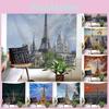 Combination Sale Of Polyester Tapestry With Nordic Paris Eiffel Tower Landscape Design In Various Colors