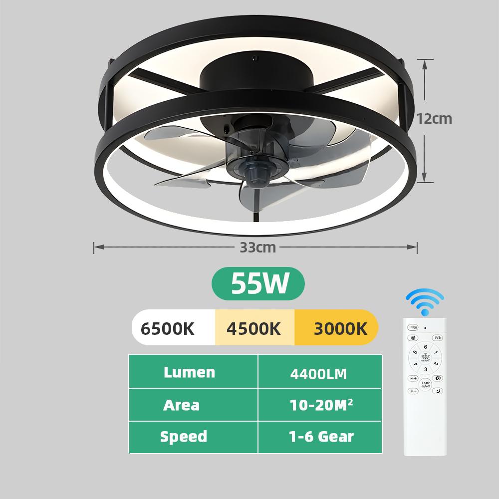 Modern Simple Ceiling Fan Light LED Remote Control Dimmable Silent Ceiling Fan with Light Home Kitchen Lighting Fixtures