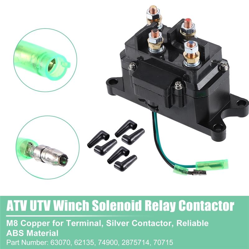 A16P-Winch Solenoid Relay Contactor Rocker Kit Winch Solenoid Relay Contactor & Winch Rocker Thumb Switch Combo ATV Accessories