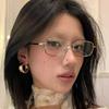 Y2K Harajuku Kleine Quadratische Rahmenbrille Damen Retro Metallbrille Klare Brille Dekorative Brille
