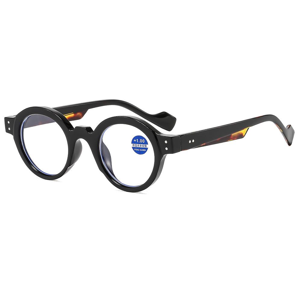 Men Round Retro Reading GlassesGlasses Lenses with Clear VisionMetal Connected Eyeglass Legsfor Women 1.0 1.5 2.0 2.5 3.0 3.5