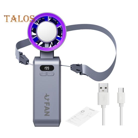 

Персональный перезаряжаемый вентилятор-охладитель воздуха 1-199 скоростей регулируемый цифровой дисплей 105 000 об/мин мощный воздушный поток складной охлаждающий вентилятор серый