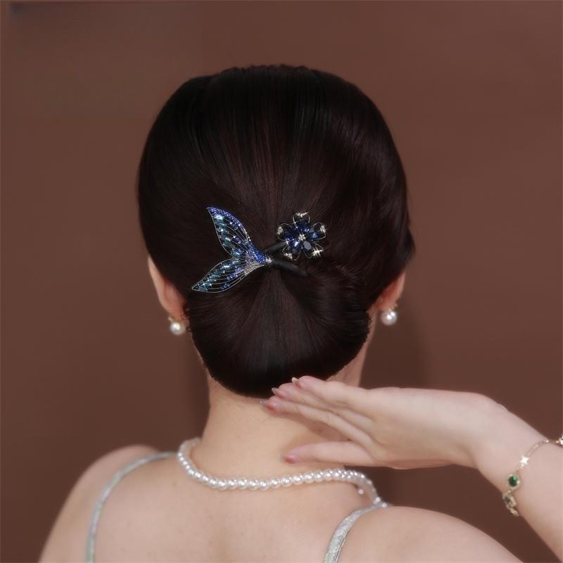 Ins Style Elegant Lazy Hair Curler Fshion Flower Fashion Flower Roller Hair Curler Lazy Hairpin Butterfly Hair Clips For Girls