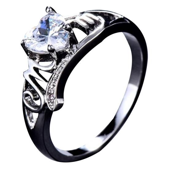 

Finger Ring Fashion Delicate Alloy Love Heart Ring for Women US 7 серебряный