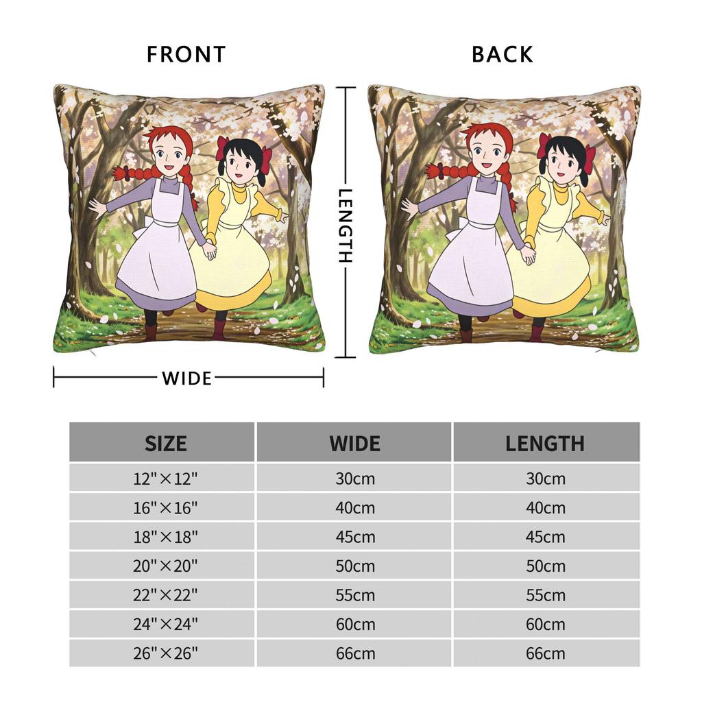 Anne of Green Gables Pillow Case Comfy Pillow Cover Novelty Pillowcases For Office Car Home Decor