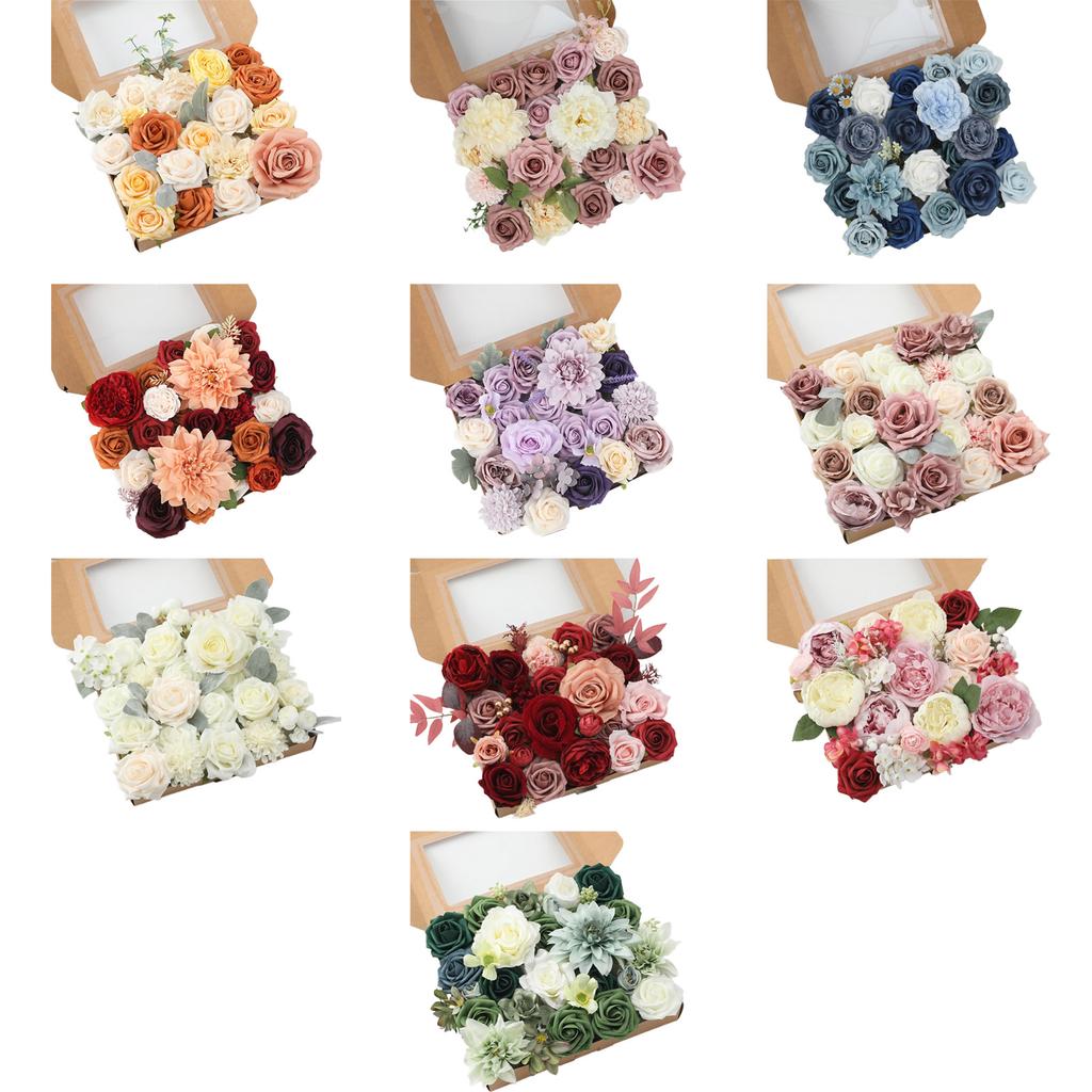 Artificial Flowers Bulk Faux Flower Combo Versatile Flower Arrangement Set Diverse Selection for Customized Crafts