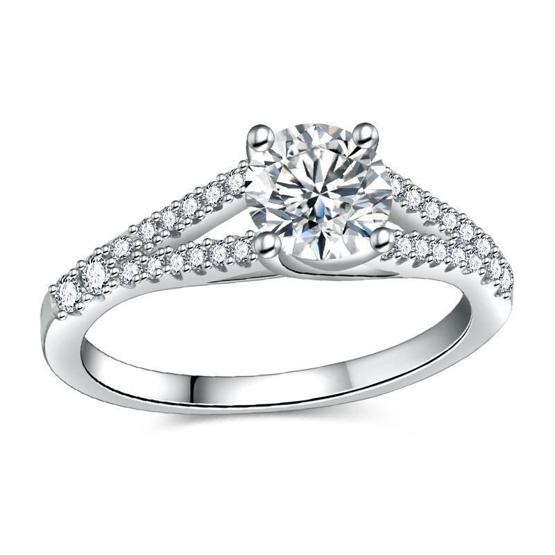 Lindon Classic Copper Alloy Zircon Ring Ladies Jewelry Wedding Promise Party Gift