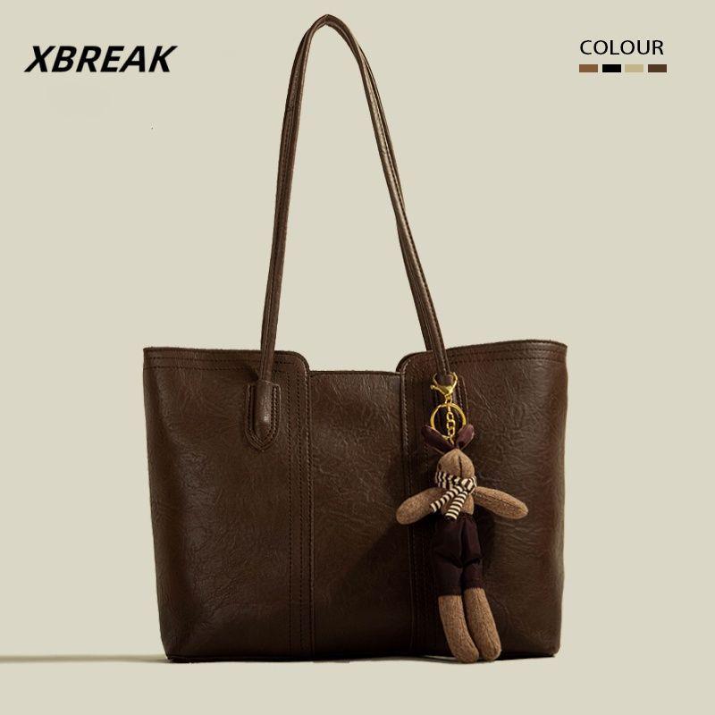 

Модна жіноча велика м яка шкіряна осіння сумка-тоут через плече 2025