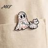 Backpack Decoration Pin Halloween Cartoon Ghost Enamel Brooch, Spooky Metal Lapel Pin, Jewelry Accessory Sweater Cardigan Coat Suit Scarf Decor,