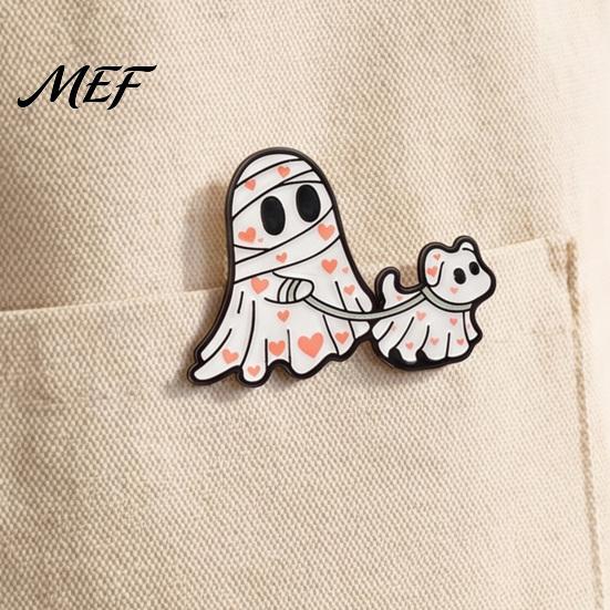 Backpack Decoration Pin Halloween Cartoon Ghost Enamel Brooch, Spooky Metal Lapel Pin, Jewelry Accessory Sweater Cardigan Coat Suit Scarf Decor,