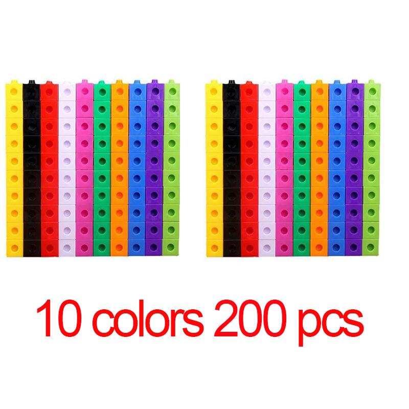 Linking Math Cubes Set Counting Blocks Toys-Snap Early Construction Educational Toy Preschool of 100 for and 3 Entertaining Play Safe Kid Friendly Fun